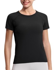 Women's Seamless Workout T-Shirts Short Sleeve Slim Fit Shirts Breathable Run...