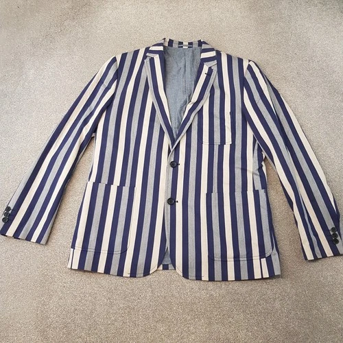 Jasper Conran Mens Jacket 42 Blue White Stripes Boating Regatta Blazer Mods