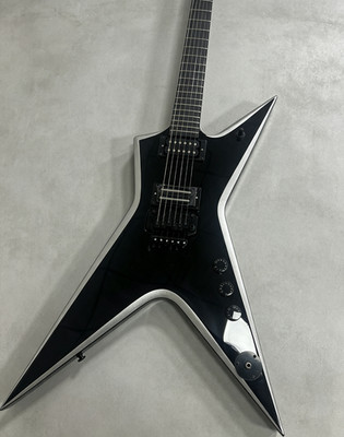 Washburn Electric Guitar Black Silver Binding Floyd Rose Double Tremolo Ship US