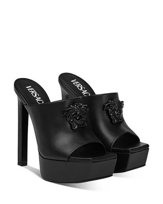 VERSACE Women's La Medusa Platform Mule Sandals Black EU 39 US 9 Org $1,195