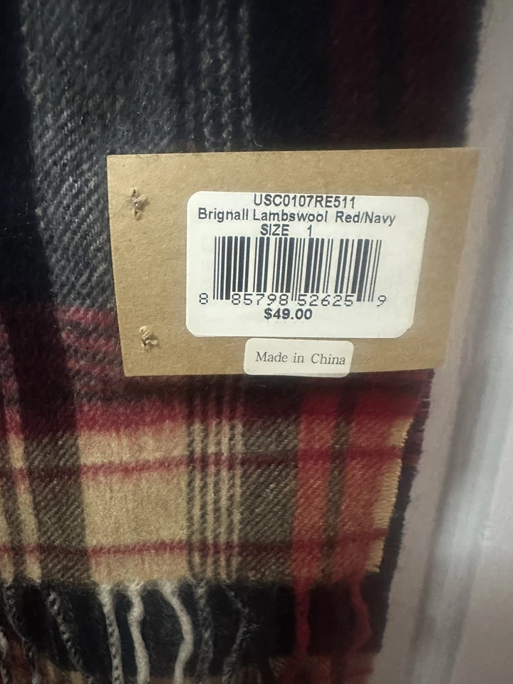 Autêntico cachecol tartan de lã de cordeiro BARBOUR, unissex - Imagem 3 de 4