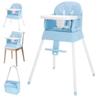 4 in 1 Portable Baby Highchair Convertible High Chair for 6-36 Months Babies and