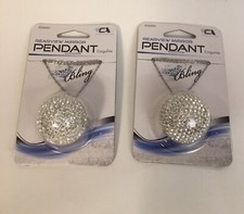 2x Car Rear View Mirror Bling Pendant Crystal Ornament Hanging Ball Car Acc.
