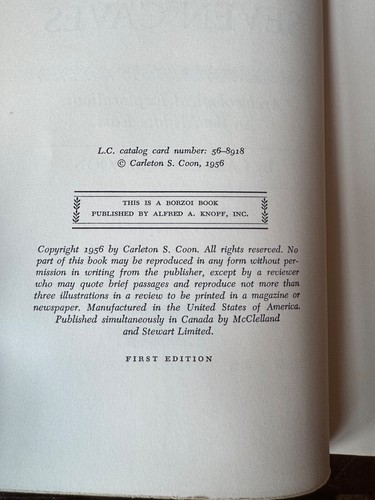 The Seven Caves, Carleton Coon (1957) 1st Edition, HB w/ DJ, Vintage Archaeology - Picture 5 of 7
