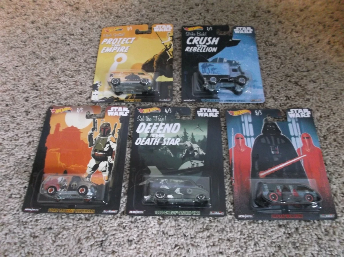 NEW SET OF 5 HOT WHEELS REAL RIDERS 2019 POP CULTURE STAR WARS