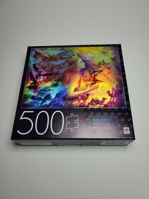  FOIL EFFECT/ METALLIQUE  Fantastic Colrful World 500 Puzzle pcs Box Damaged(11A