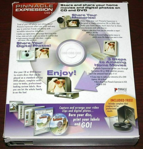 Pinnacle Expression 2.0 Video Picture Burn to DVD CD Computer Software Label Kit - Picture 4 of 9