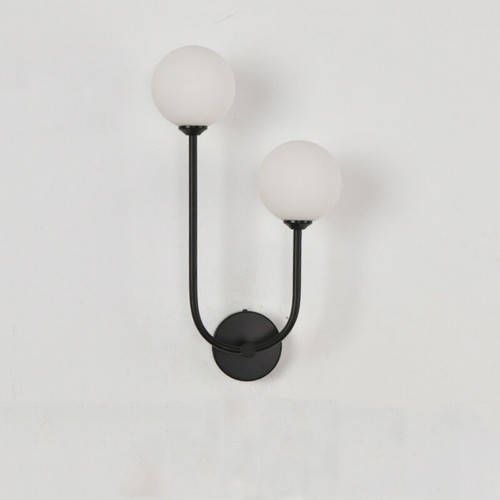 Glass Wall Lights Bedroom Wall Lamp Hotel Wall Sconce Lobby Black Wall Lighting - Picture 3 of 5