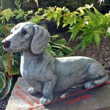 Garden Decor Memorial Dog Statue Figurines Puppy Lying Down Resin Decor