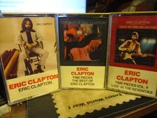 Lot of Three ERIC CLAPTON US Cassettes S/T Time Pieces 1  2 Live VG 
