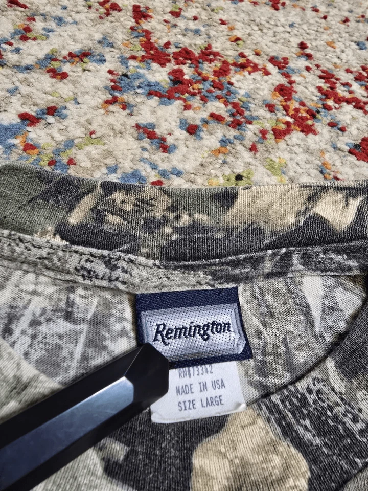 Camiseta Camuflada Caza Roble Mossy Remington Años 90 De Colección L/XL Manga Larga Foto 3 de 4