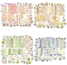 Vintage Floral Scrapbook Paper  Journaling Stickers 400Pcs Assorted Set - 4 P