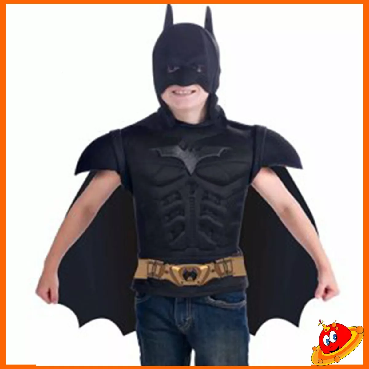 Costume Carnevale Ragazzo Bambino Set Batman Dark Knight Tg 5-8 anni