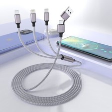 Multi 5 en 1 Universal USB C Cable de Carga Rápida Cargador iPhone 6 Pies de Largo