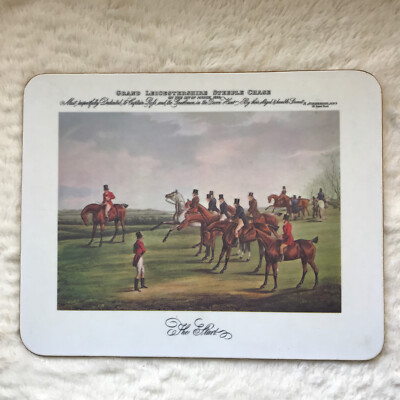 Equestrian  Grand Leicestershire Steeple Chase Place Matts Set of 6 R. Ackerman
