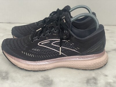 Brooks Glycerin 19 Womens Running Shoes Sneakers Size 9.5 B Black Pink Lace Up!