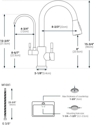 Versatile Stainless Steel Kitchen Faucet with 3 Way Sprayer & Water Purifier - Picture 7 of 10