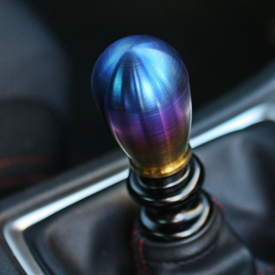 SSCO BURNT TITANIUM SILVER CR 280 GRAMS SHIFT KNOB SHIFTER WEIGHTED TEAR DROP - Image 2 of 4