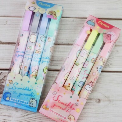 Sumikko Gurashi Pastel Colors Pentel Fitline Double-Sided Highlighter Pens Cute