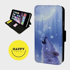 WOLF ICE BLUE FRESH ENERGY - Faux Leather Flip Phone Case Cover- iPhone/Samsung