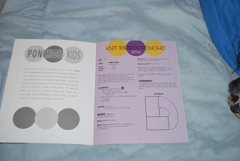 (NEW) Leisure Arts PONCHOS For KIDS Knit & Crochet #3981 (2005 PB) Kay Meadors - Image 4 of 4