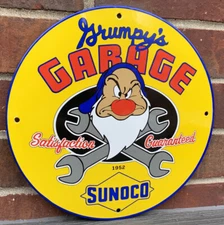 Vintage Style  Garage Sunoco Ford Oil Gas Steel Metal Top Quality Sign
