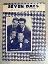 1956 SEVEN DAYS SHEET MUSIC by The Crew-Cuts Progressive Music Publishing