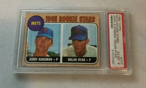 1968 Topps Jerry Koosman / Nolan Ryan #177 PSA 6 EX-MT RC Rookie Card - Wow!