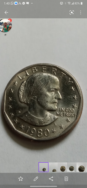 VERY RARE1980 D Wide Rim Near Date $1 Susan B Anthony Dollar COIN