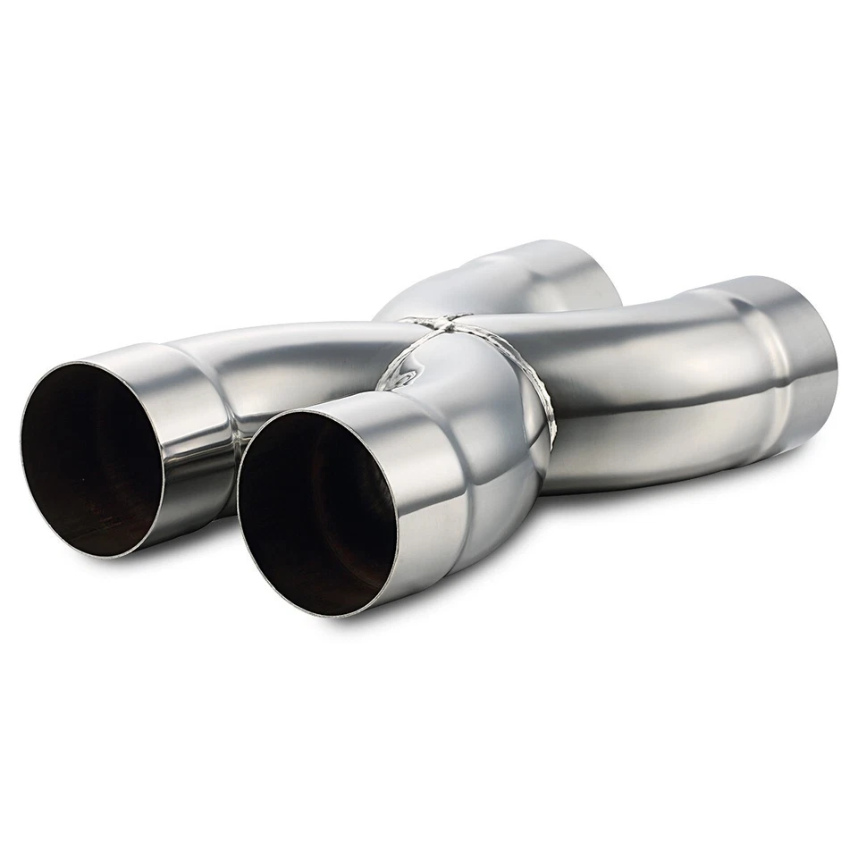 Welded X Pipe 3" Dual Inlet/Outlet Polished Exhaust X Pipe Stainless Steel - Image 3 of 4