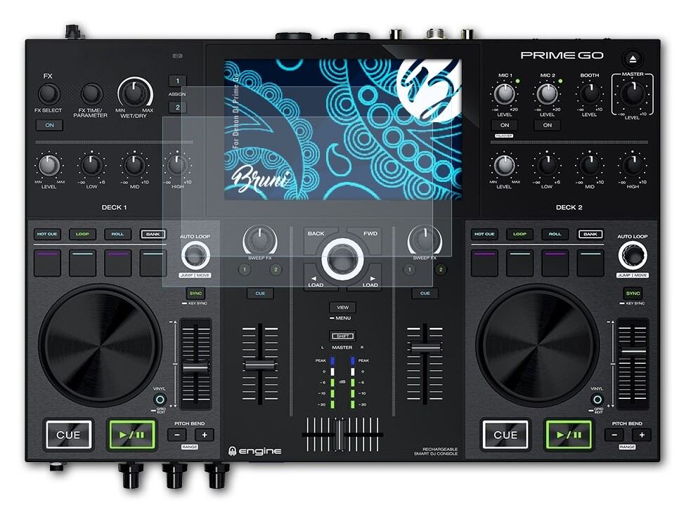 Bruni 2x Folie für Denon DJ Prime Go Schutzfolie 