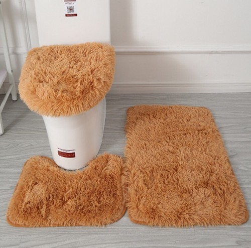 Bathroom Bath Mat Contour Rug Set with Toilet Lid Covers~Home Decoration 3-Piece - Picture 38 of 40