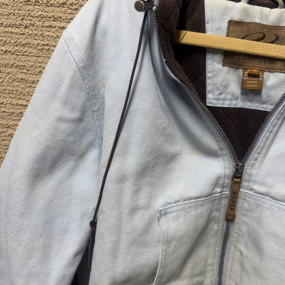 Chaqueta Roper Workwear para Mujer M Lona Cremallera Completa Con Capucha Western Ranch Abrigo de Granero LEER Foto 3 de 4