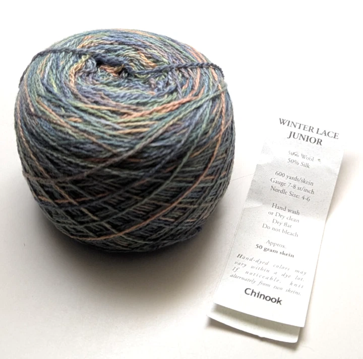 Chinook pintado a mano junior de encaje de invierno para pastel único 50 % lana/50 % seda TM Foto 2 de 2