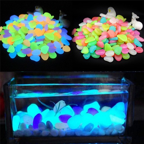 10X/Bag Colorful Glow in The Dark Stones Pebbles Rock For Fish Tank ...