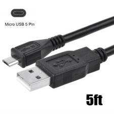 5ft Micro USB Data Sync Cable Power Charging Cord for Sony A6000 A6100 A6500 QX1