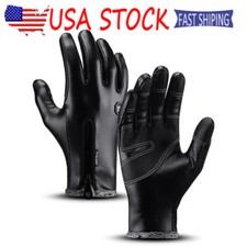 Winter Gloves Men Women Leather Windproof Waterproof Touch Screen Men's Gloves