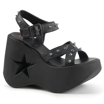 DEMONIA DYNAMITE-02 Women's 5'' Star Cutout Platform Wedge Strap Sandal Shoes