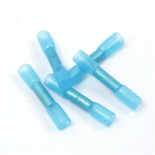 100Pcs Blue 14-16AWG Heat Shrink Waterproof Wire Connectors Butt Seal Terminals - Picture 12 of 12