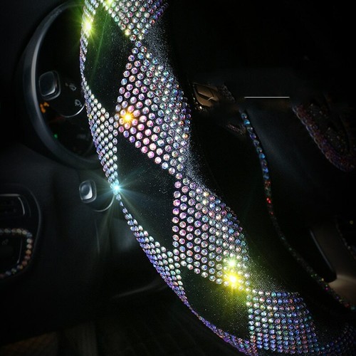 Bling Rhinestone Diamond Auto Car Steering Wheel Cover Protector Car Accessories - Bild 4 von 14