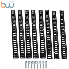 Black Steel E Track Tie Down Rail Kit 5 E Track 8pcs Bar Rails Powder Coated