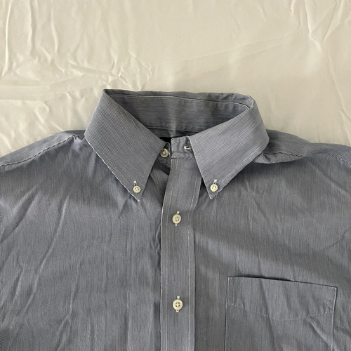 Lauren Ralph Lauren Button Up Shirt Men 16 32/33 Blue Collar Striped 100% Cotton - Picture 2 of 11