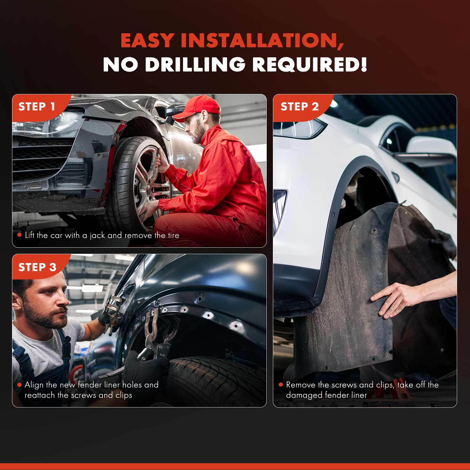 2pcs Front Inner Fender Liners for BMW E90 323i 325i 330i 330xi 335i 328xi 3.0L