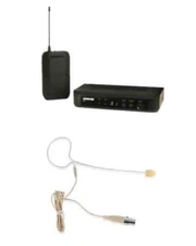 Shure BLX14 Wireless Beltpack System w/ Tan Earset Headset Microphone Mic