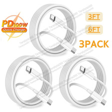 3X USB C To USB C Fast Charger PD 100W Dual Type C Charging Data Sync USB Cable