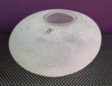 Rare Contemporary XO Design Germany White Hand Blown Frosted Crackle Finish Vase