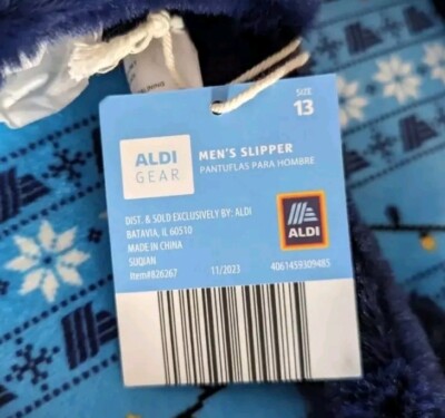 Aldi Gear Multi Color Stripe Holiday Slippers Men's Size 13 Brand New NWT
