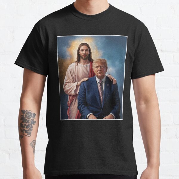 Trump and Jesus Trump Humor Funny Graphic Classic T-Shirt S-3XL