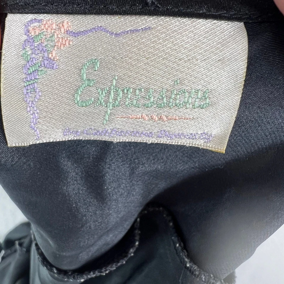 Vestido sin Mangas Vintage Expressions by California Dynasty Negro Talla Grande Usado en Excelente Condición Foto 3 de 4