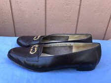 SALVATORE FERRAGAMO Women US 8.5 AAAA Brown Lizard Leather Gancini Bit Loafer A4
